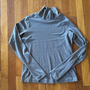 NOBULL Gray/Brown Long Sleeve Mock Neck Top